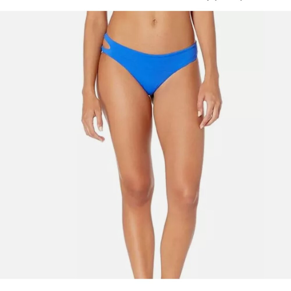 BNWT Volcom Women's Simply Seam Classic Full Bottom Blue Swimwear Size L